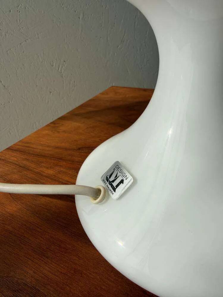 Vintage table lamp Ingo Maurer opal glass Design M ML1 1960s