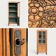 Parisian glass cabinet art deco raw wood