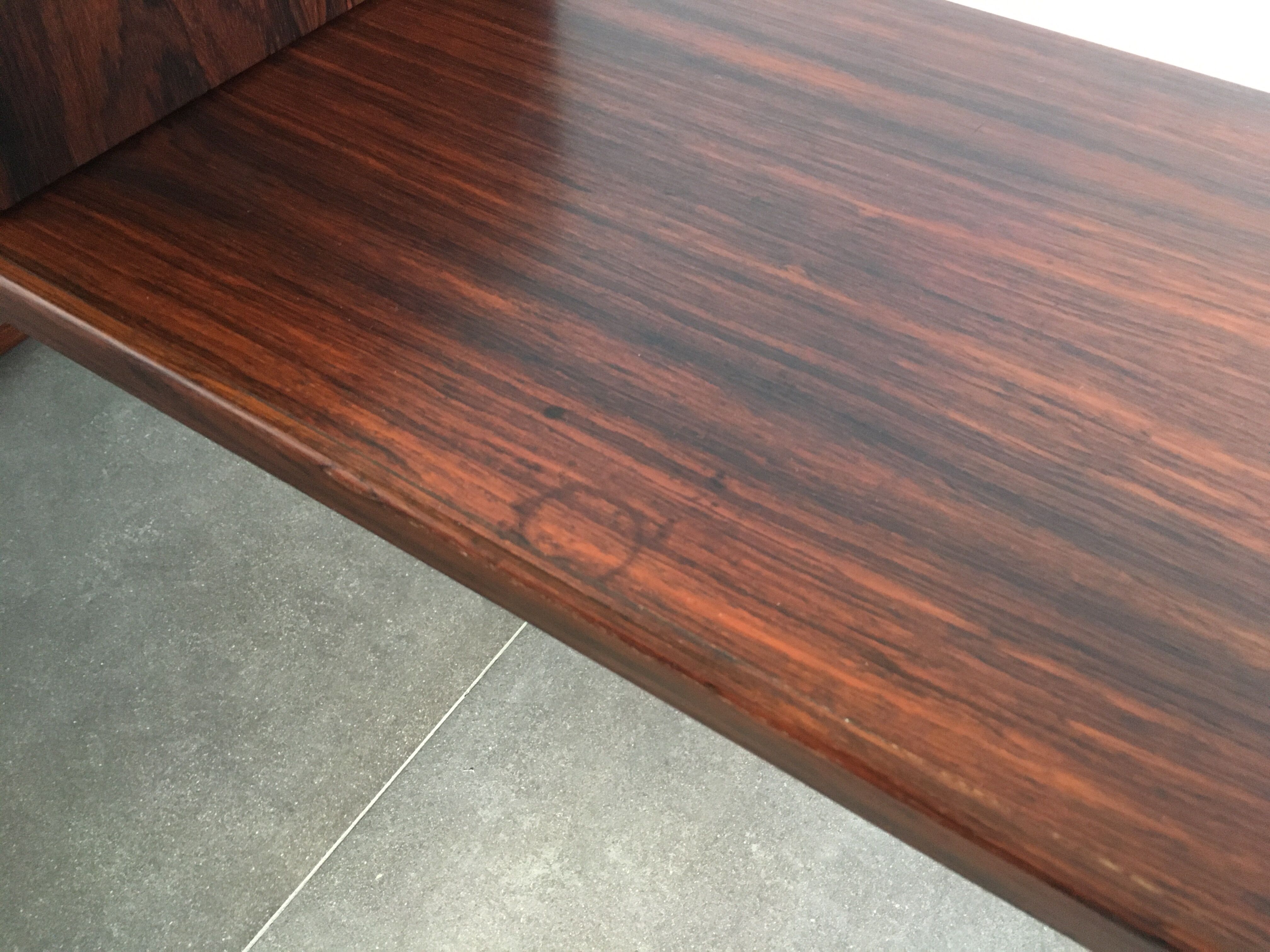 Scandinavian rosewood mirror and bench by Aksel Kjersgaard 60s