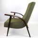 Olive Green Boucle Armchair design by Lejkowski – Leśniewski, 1970s