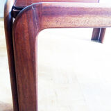 Coffee table in teak and smoked glass 1970