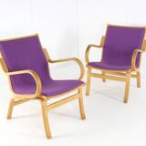 Fauteuils Vejle en tissu violet