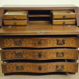 Piedmontese curved writing desk in marquetry