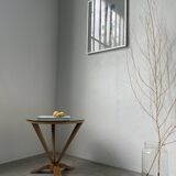 Art deco mirror pedestal table in walnut 1930