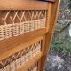 Commode en rotin et bois vintage