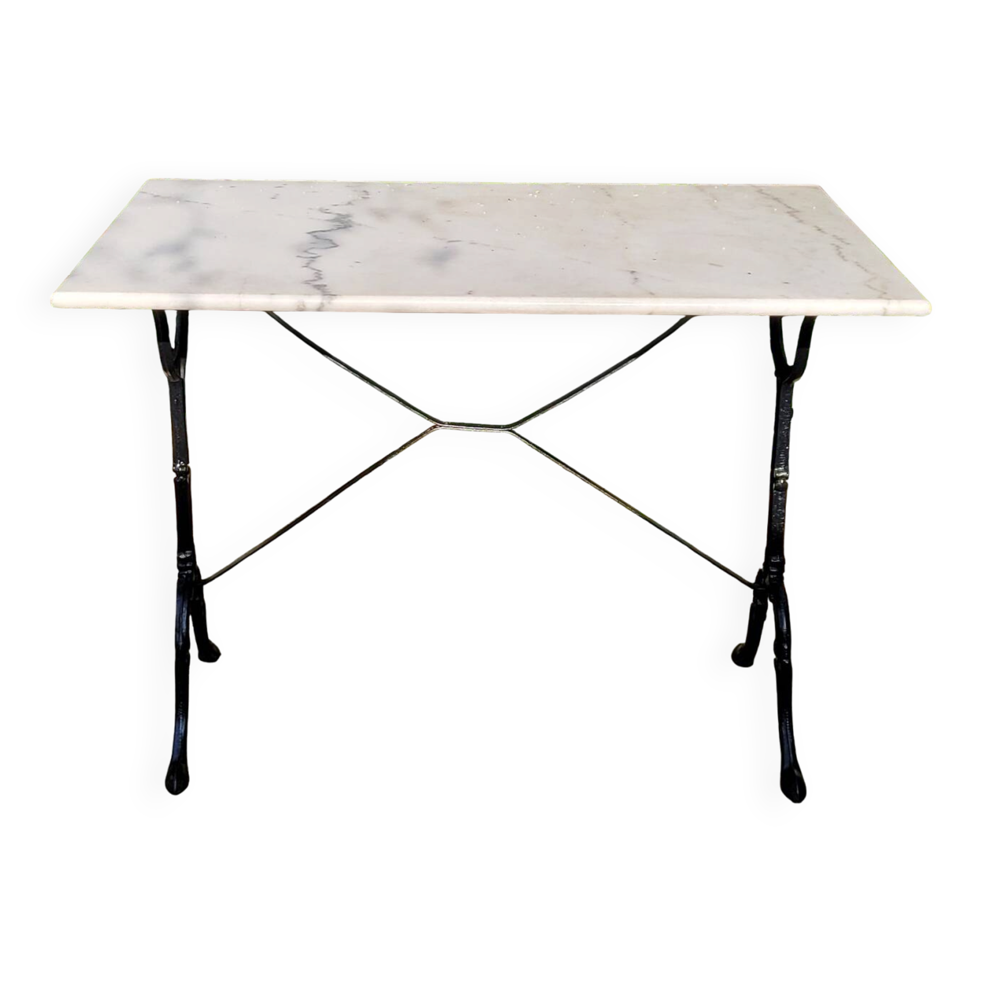 Bistro table in Carrara marble and cast iron circa 1900