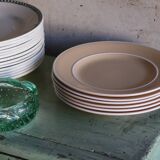 6 beige grosfillex dinner plates Salins France
