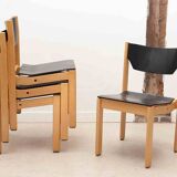 Black and beech Scandinavian chair