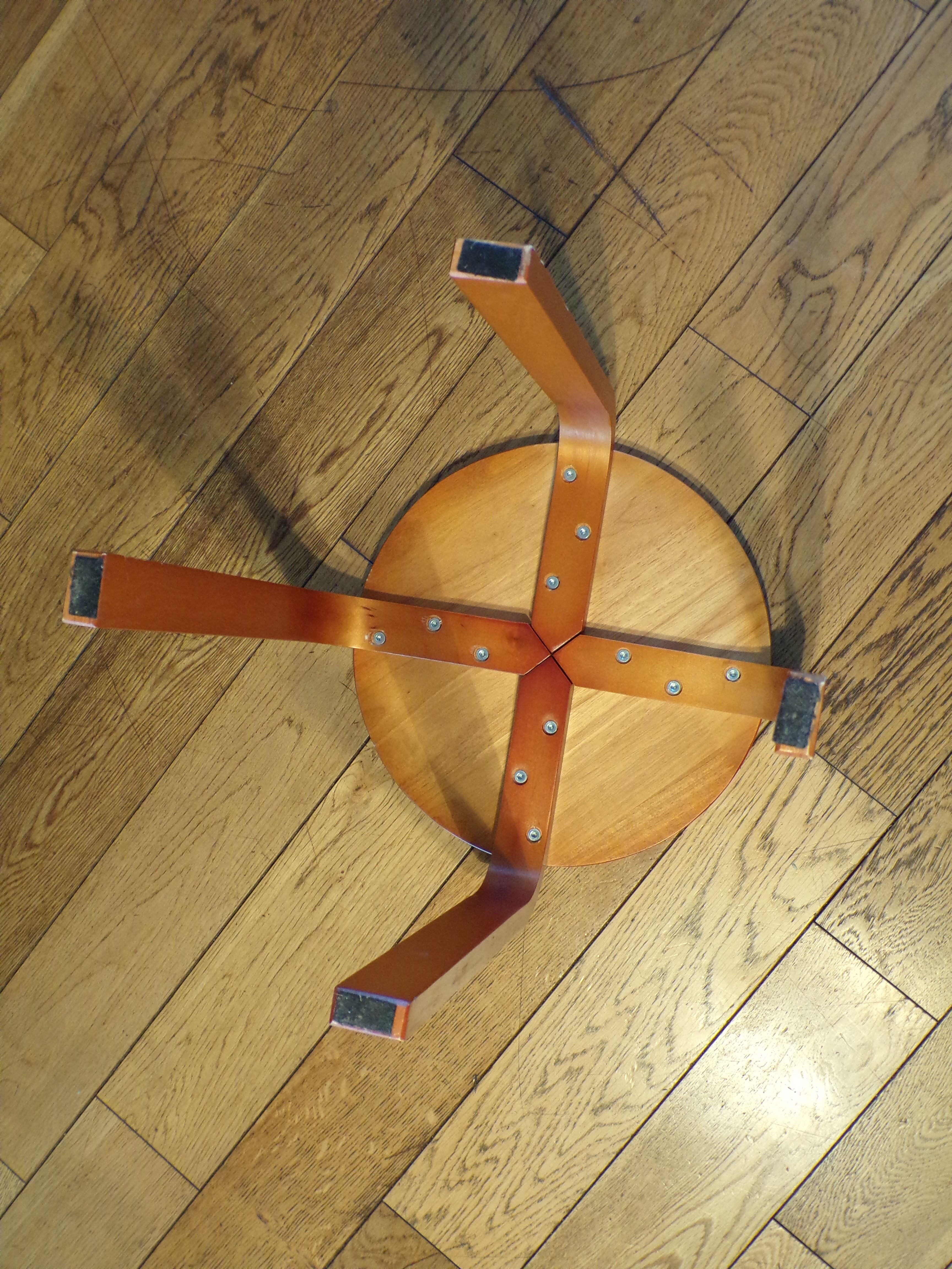 Stool 1980 in arched wood