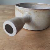 Glazed stoneware fondue pot