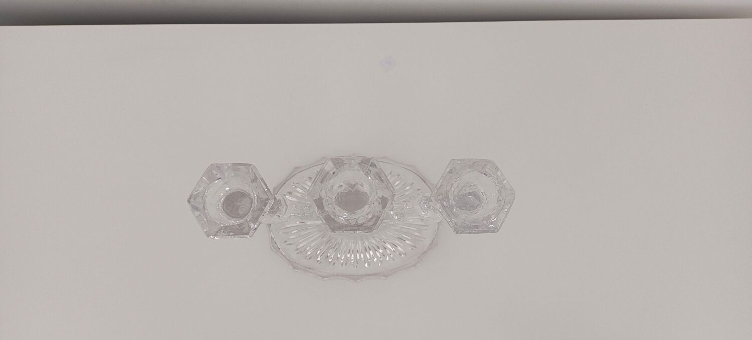 Candlestick candlestick 3 branches in transparent glass