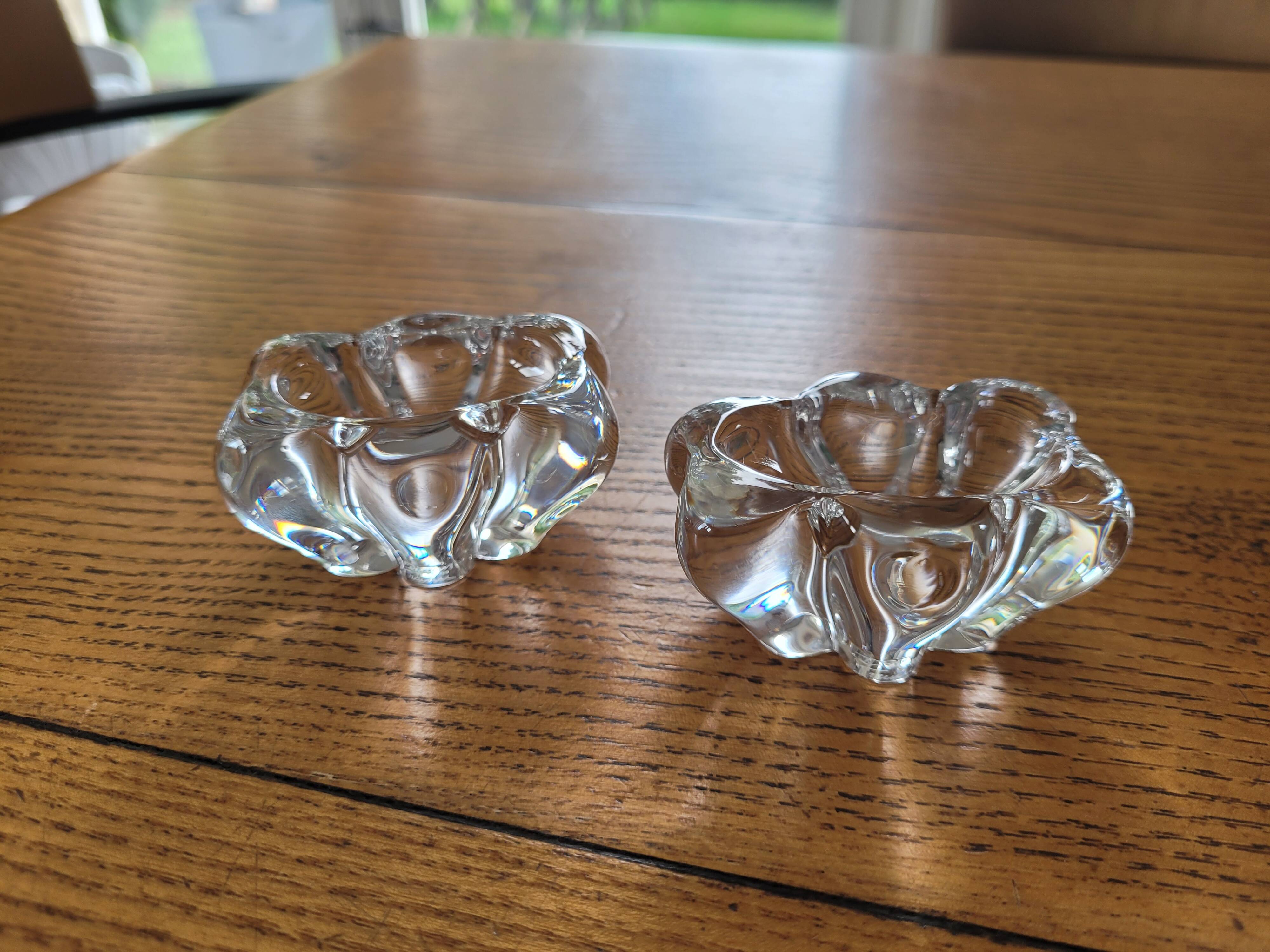 Daum France crystal salt and pepper shakers