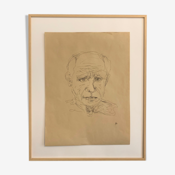 Esquisse originale portrait de Pablo Picasso