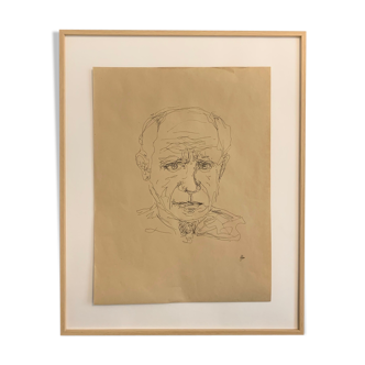 Original portrait sketch of Pablo Picasso