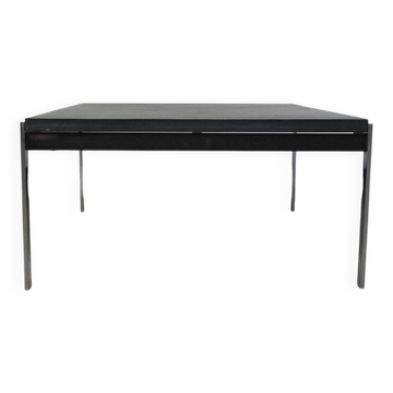 Table basse carrée avec plateau en pierre noire, années 1970
