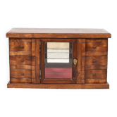 Jewelry cabinet with 6 drawers and display cabinet.