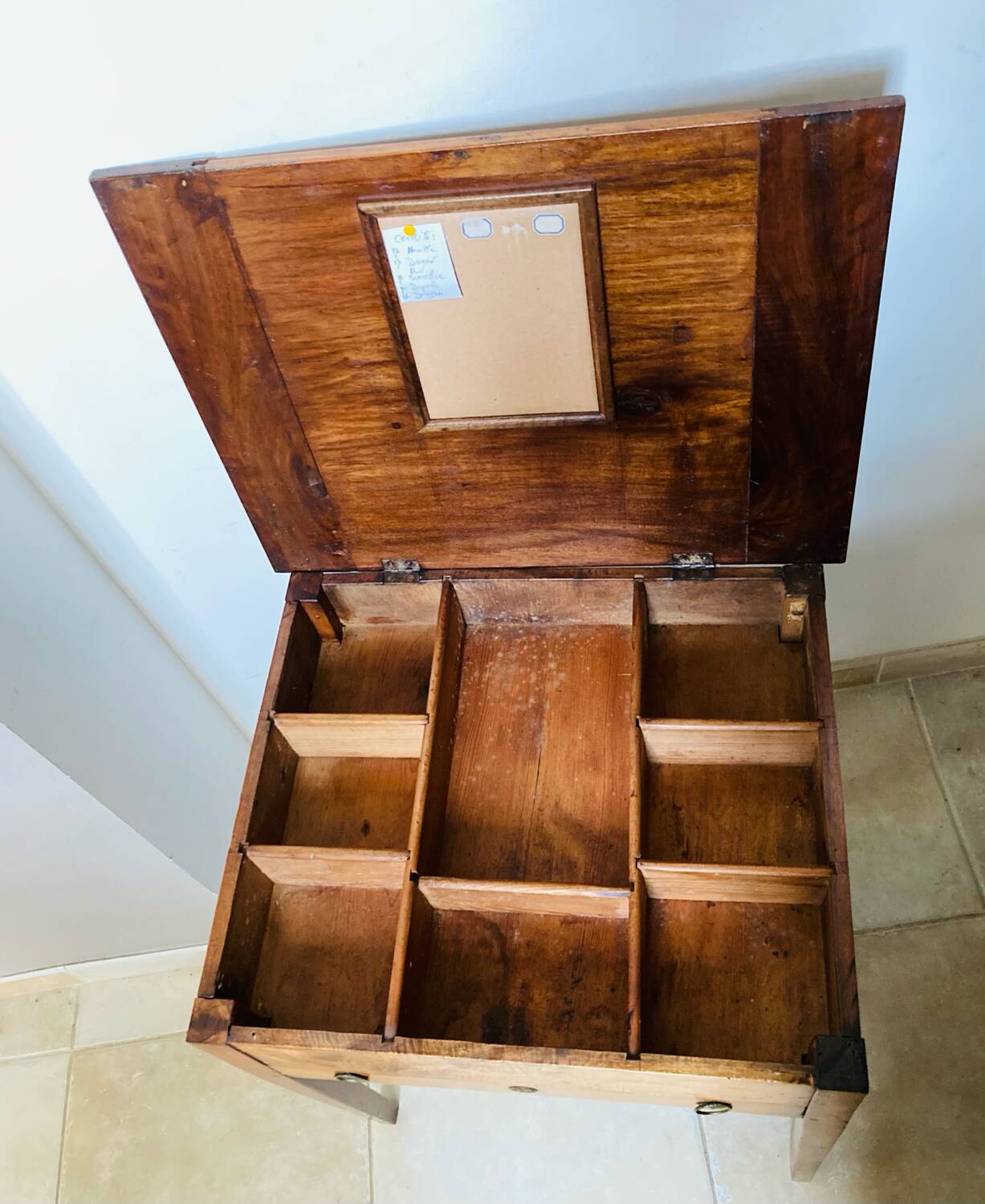 19th century walnut pegged currency exchange office