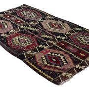Turkish Kilim Yoruk Vintage 175x282 cm Geometric Brown and Beige