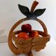 Equinoccio fruit basket in foldable wood from the 70s