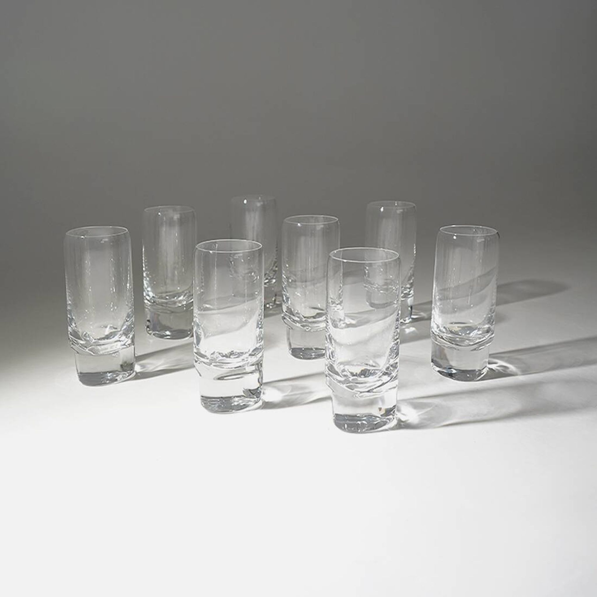 8 “Pitagora Highball” glasses by Marco Zanuso for Arnolfo di Cambio, 1970s