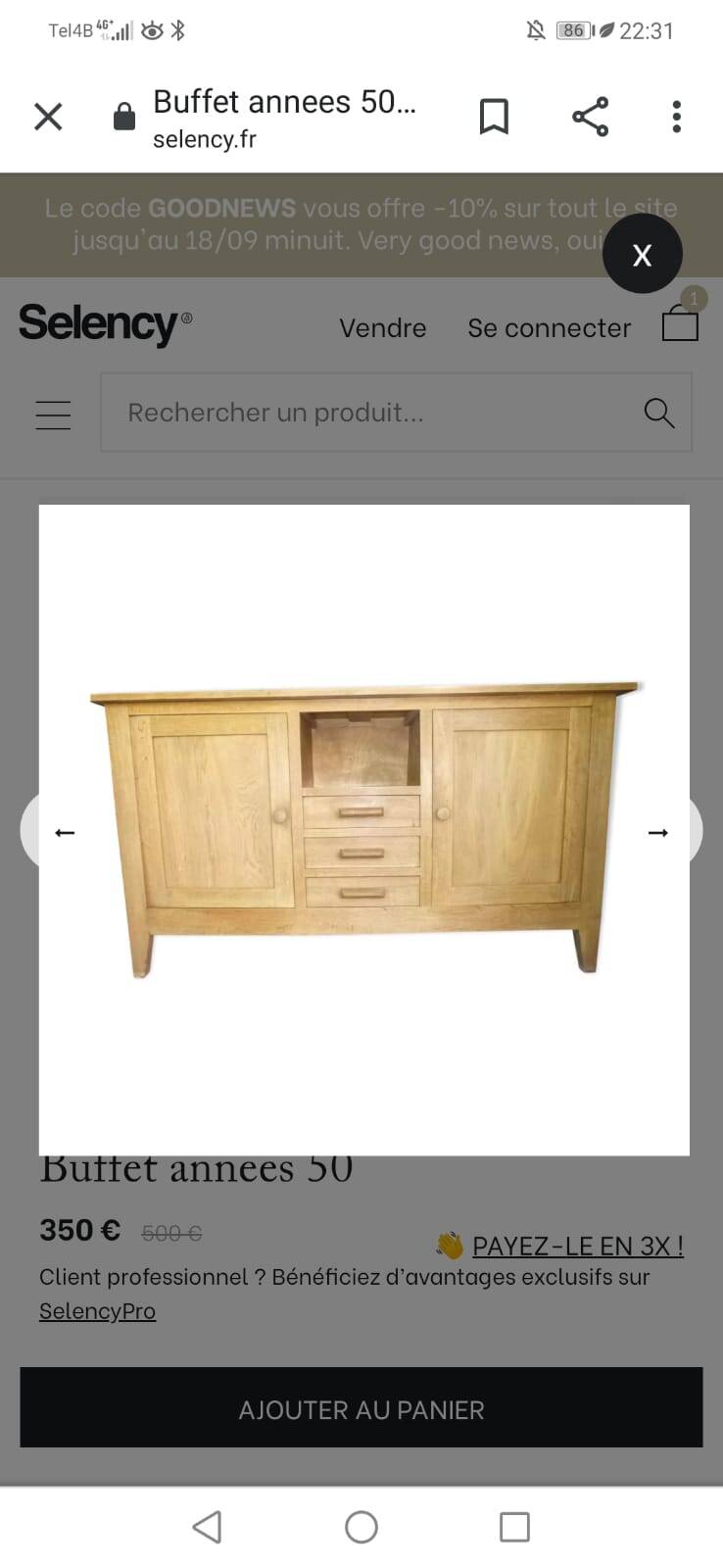 1950s buffet in the style of René Gabriel