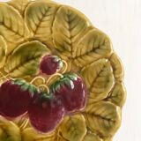Sarreguemines barbotine plates with fruit decoration