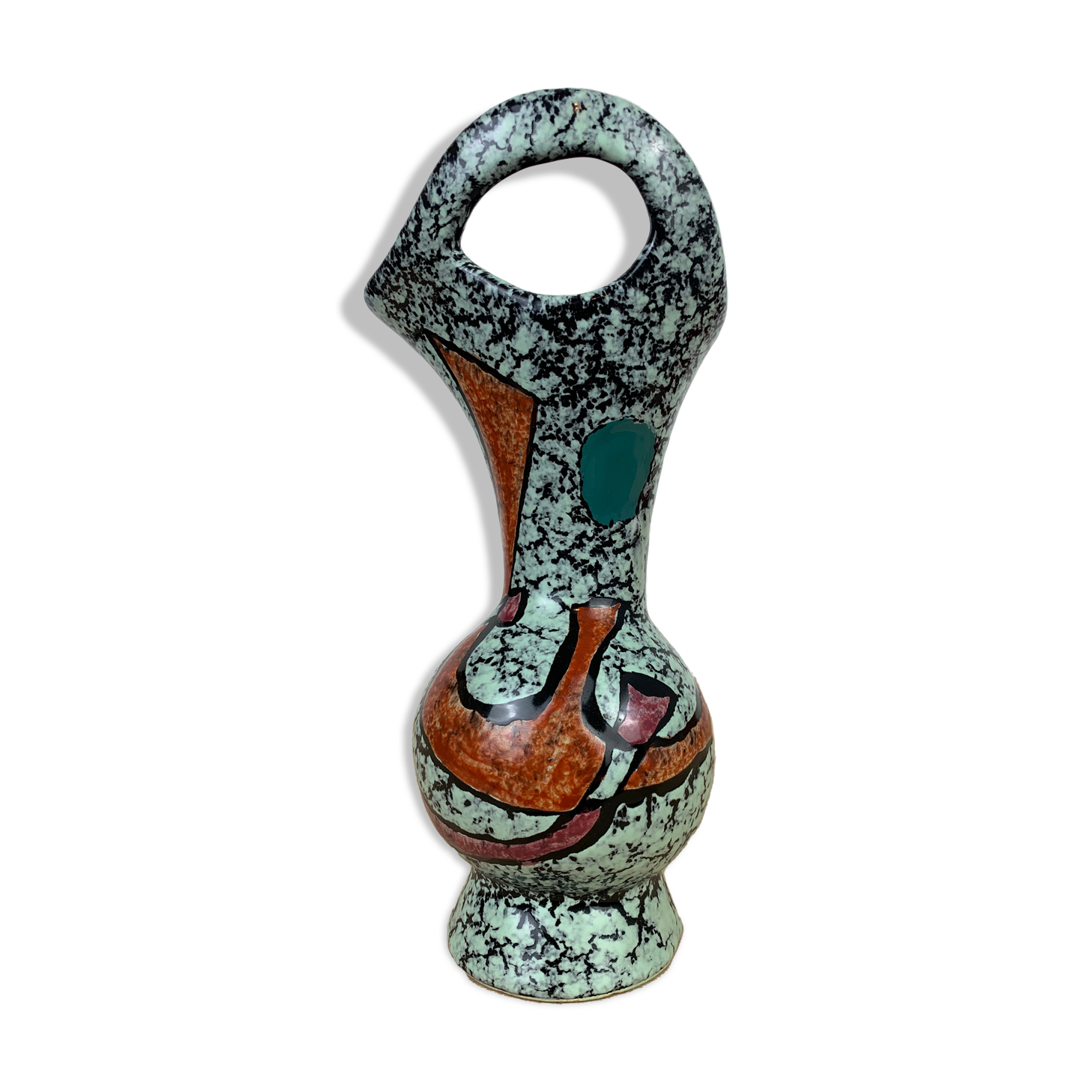 Ceramic vase 50s free form Vallauris Marius Bessonne