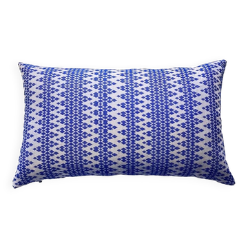 White and blue Kachin cushion