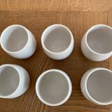 Set of 6 white sandstone pots