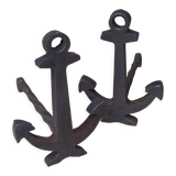 Pair of navy ink chenet 1960