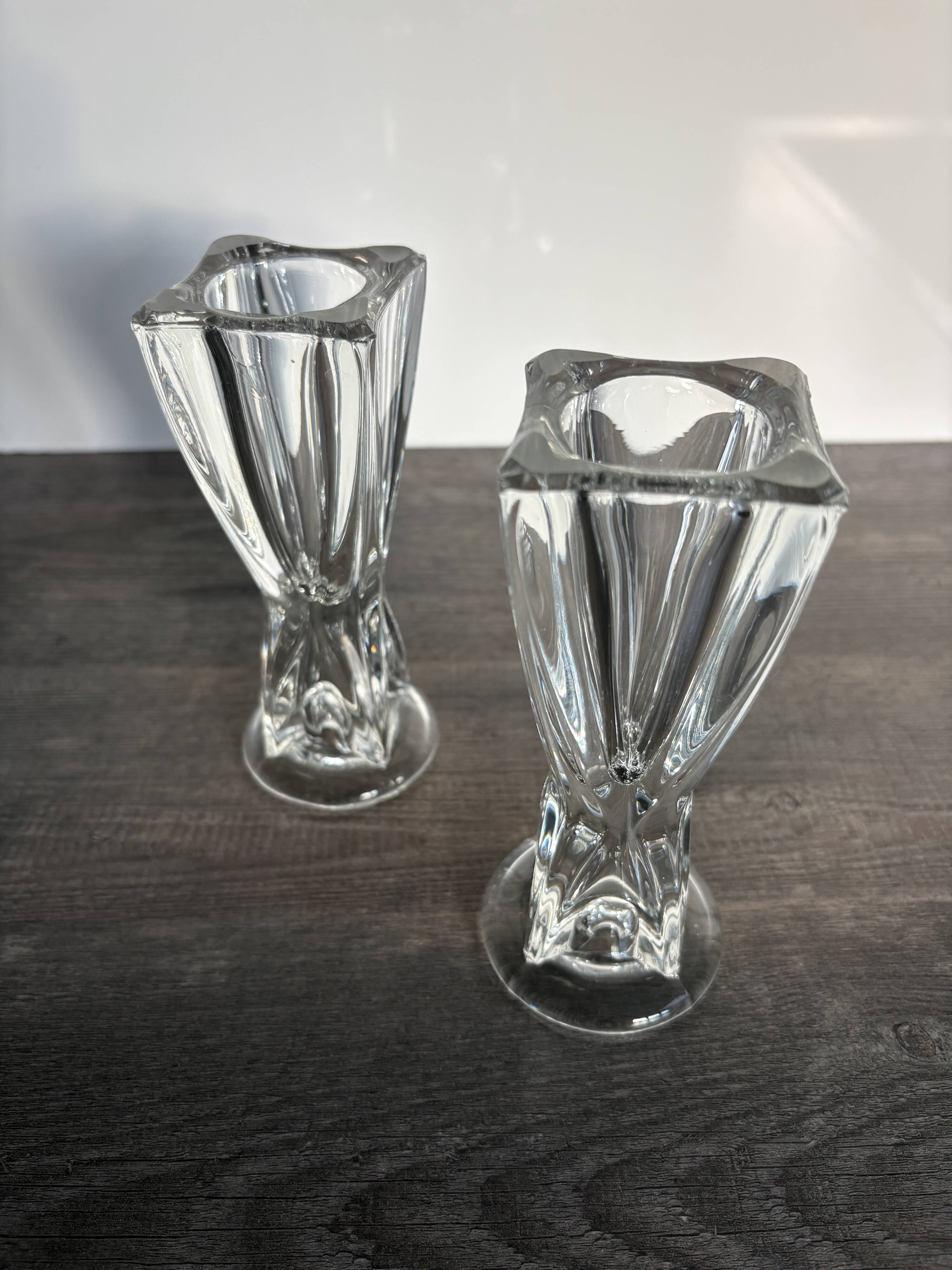 Vintage glass candlestick holders – Scandinavian design