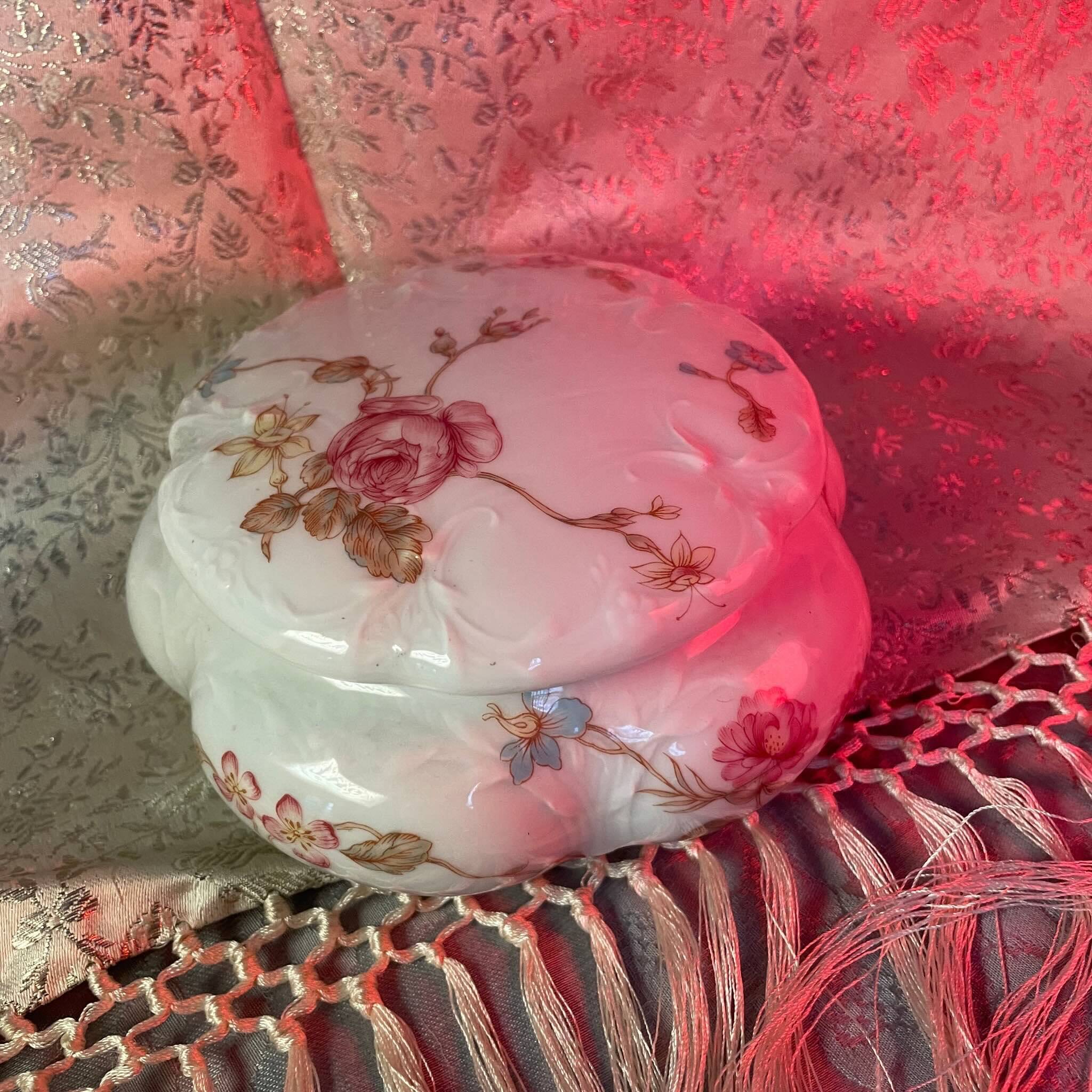 Porcelain Candy Box / Jewelry Box | Roses of France | Haviland