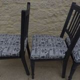 4 Chaises de style Louis XVI de couleur noir effet vieillies , Totalement relookée