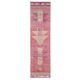 Tapis coureur vintage en laine et coton turc noué à la main rose 87x328