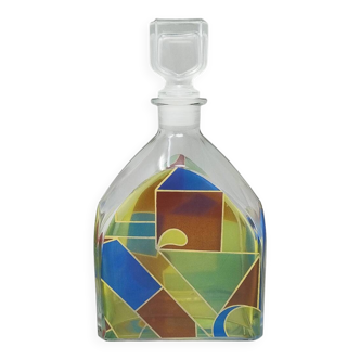 1970s Stunning Decanter or Decorative Bottle by Luigi Bormioli. Made in Ita