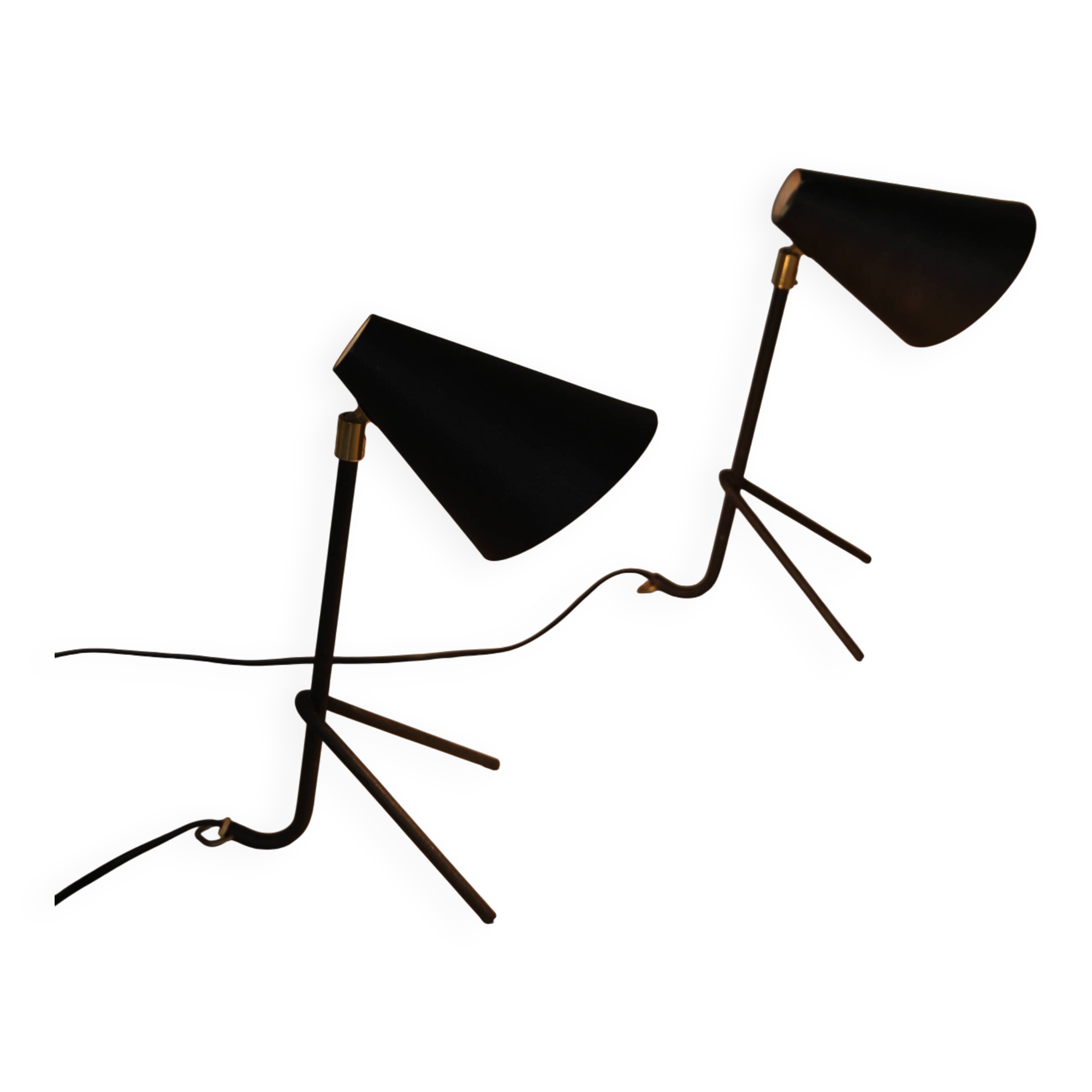 Paire de lampes trépied suédoises, années 1950