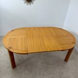 Old extendable table in solid elm from the 70s/80s, Maison Regain Vintage design