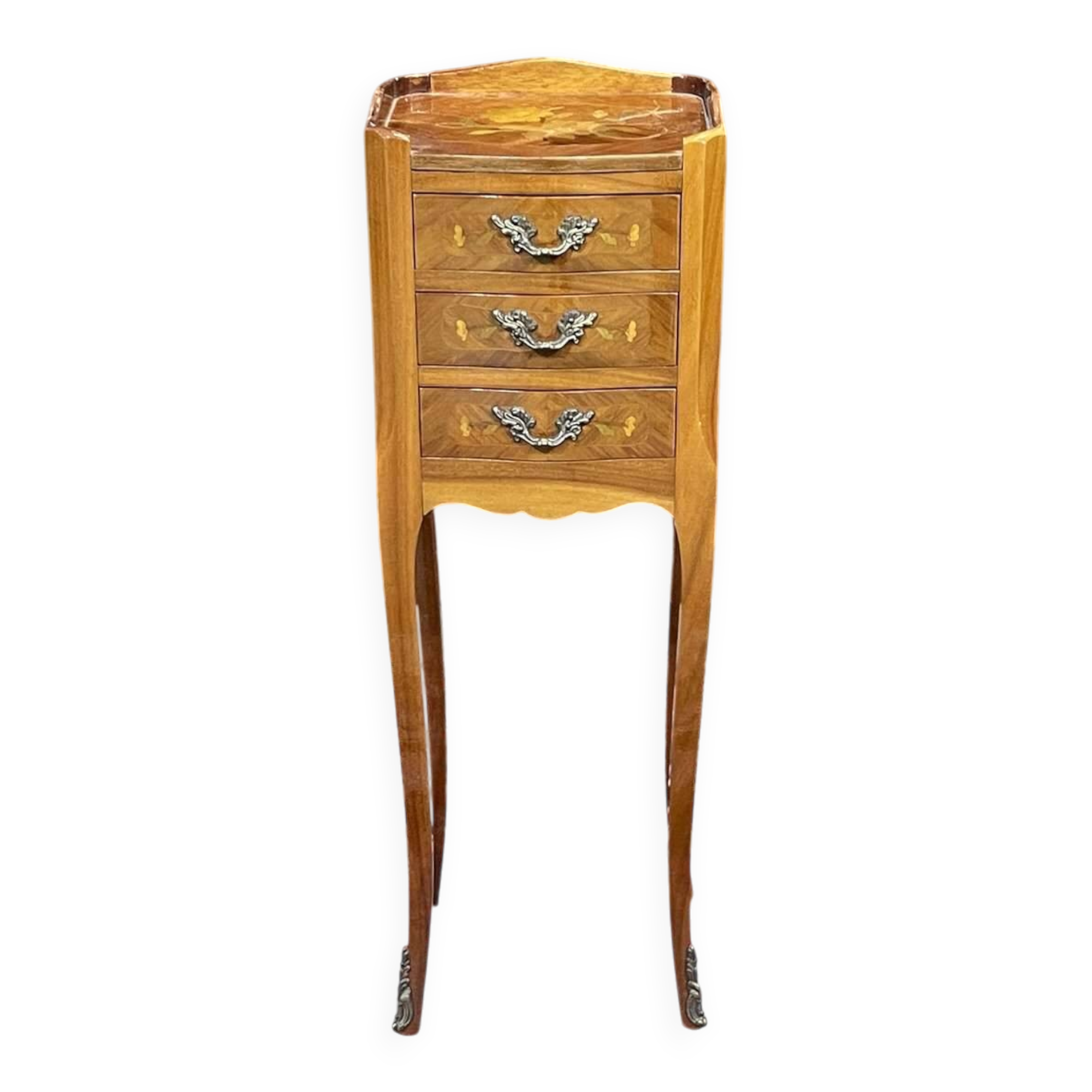 Louis XV style bedside table in rosewood and oak from the 1970s.