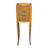 Louis XV style bedside table in rosewood and oak from the 1970s.