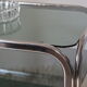 Side table serving chrome and vintage glass 70