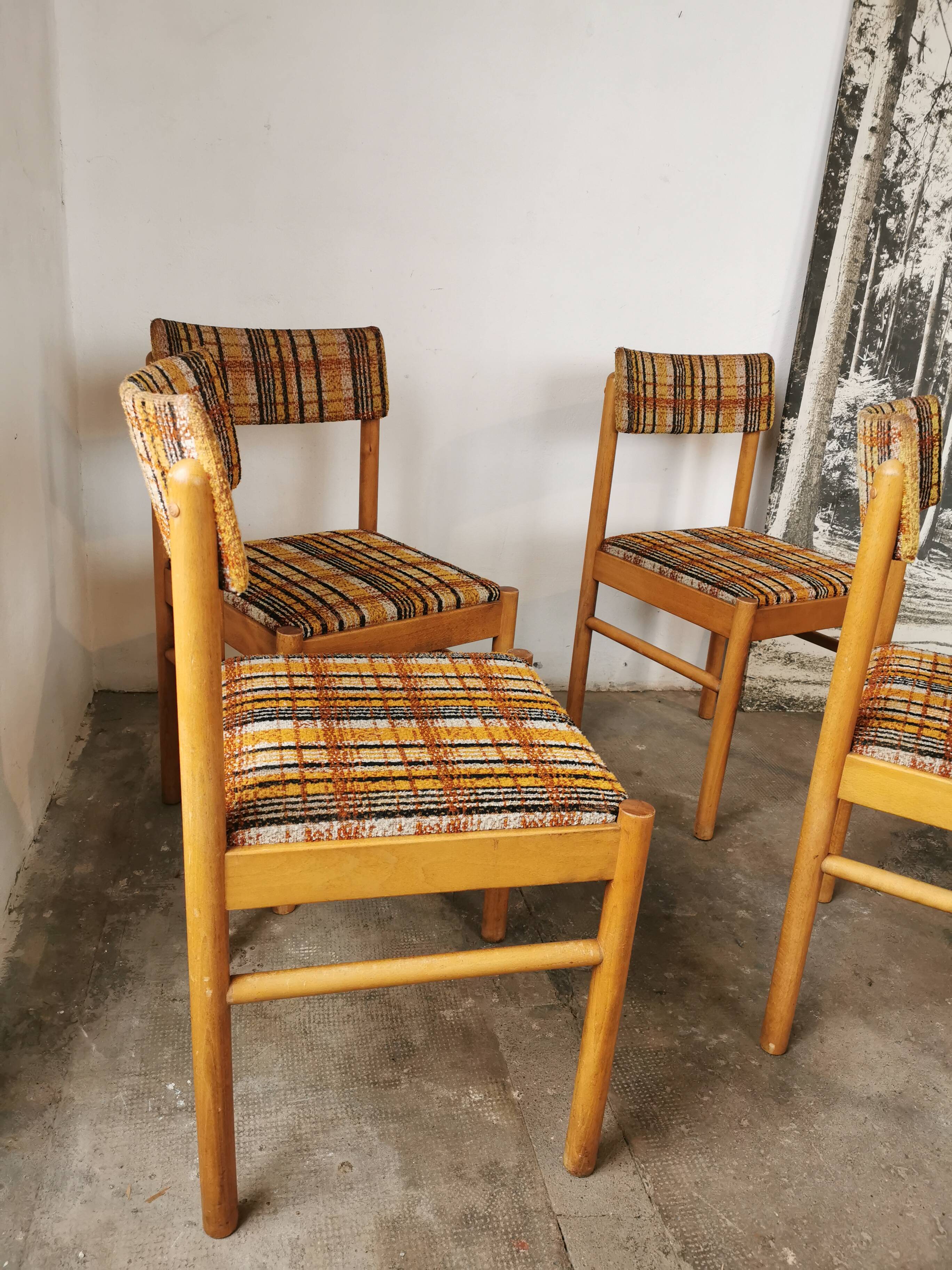 Set of 4 Baumann chairs, 70s