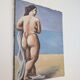 Large format modern art oil painting, female figure on the beach, 20th century