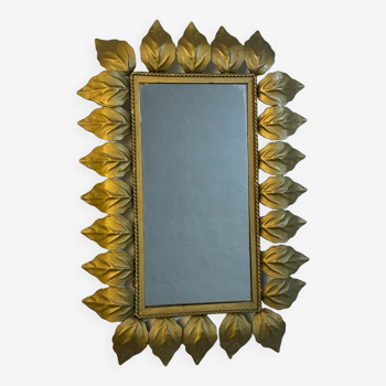 Rectangular wrought iron sun mirror from the 50