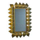 Rectangular wrought iron sun mirror from the 50