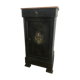 Bedside table vintage carved wood badge drawer holder black old wood