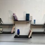 Modular black metal shelf