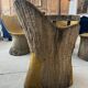 Garden furniture in concrete imitation faux wood