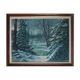 Painting Under snowy wood mountain landscape by Victor DUMAY (1901-1981)