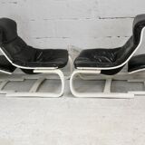 Pair of armchairs and ottomans Nelo Sweden, Sweden, circa 1975