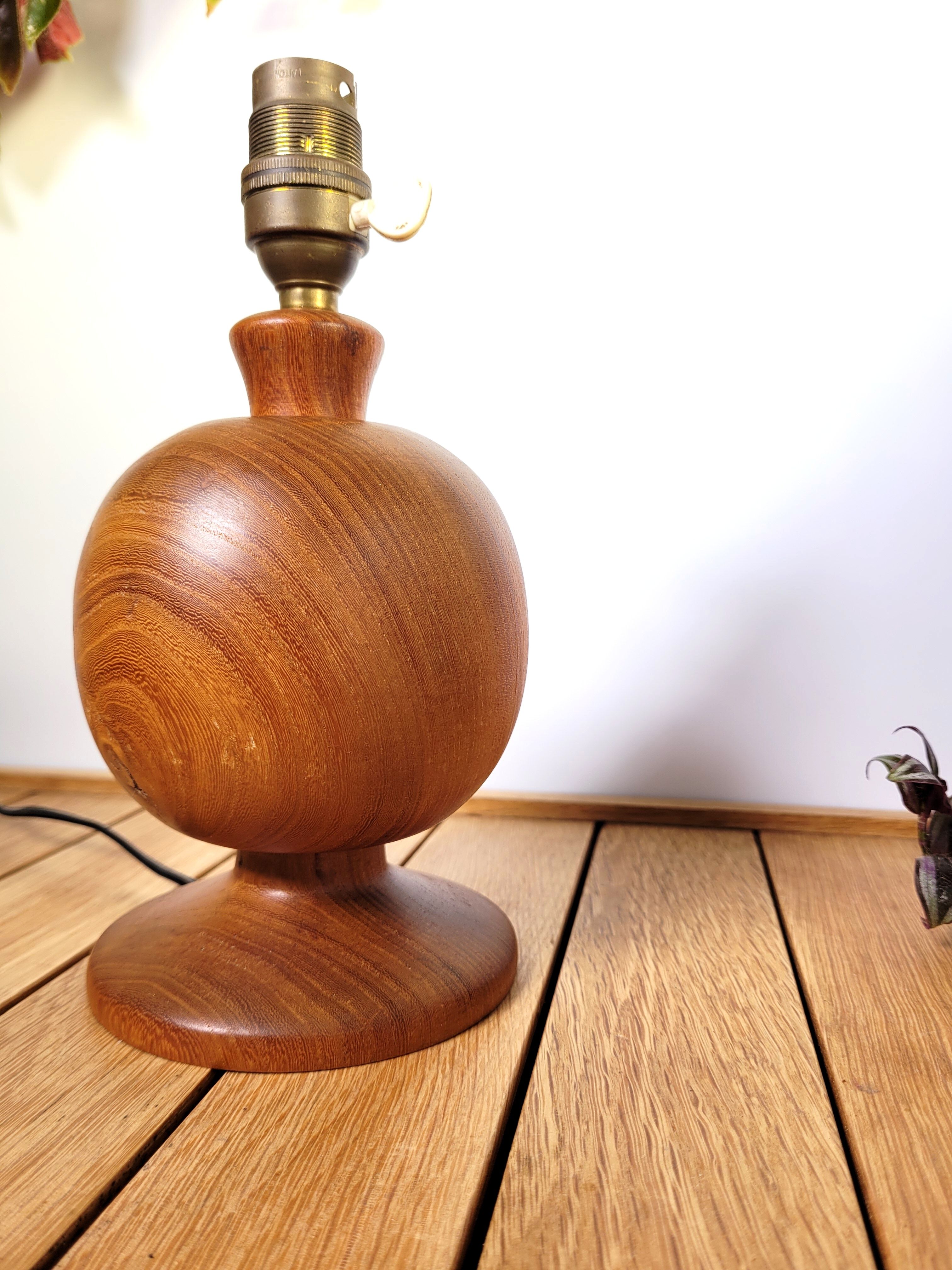 Vintage lamp foot turned wood